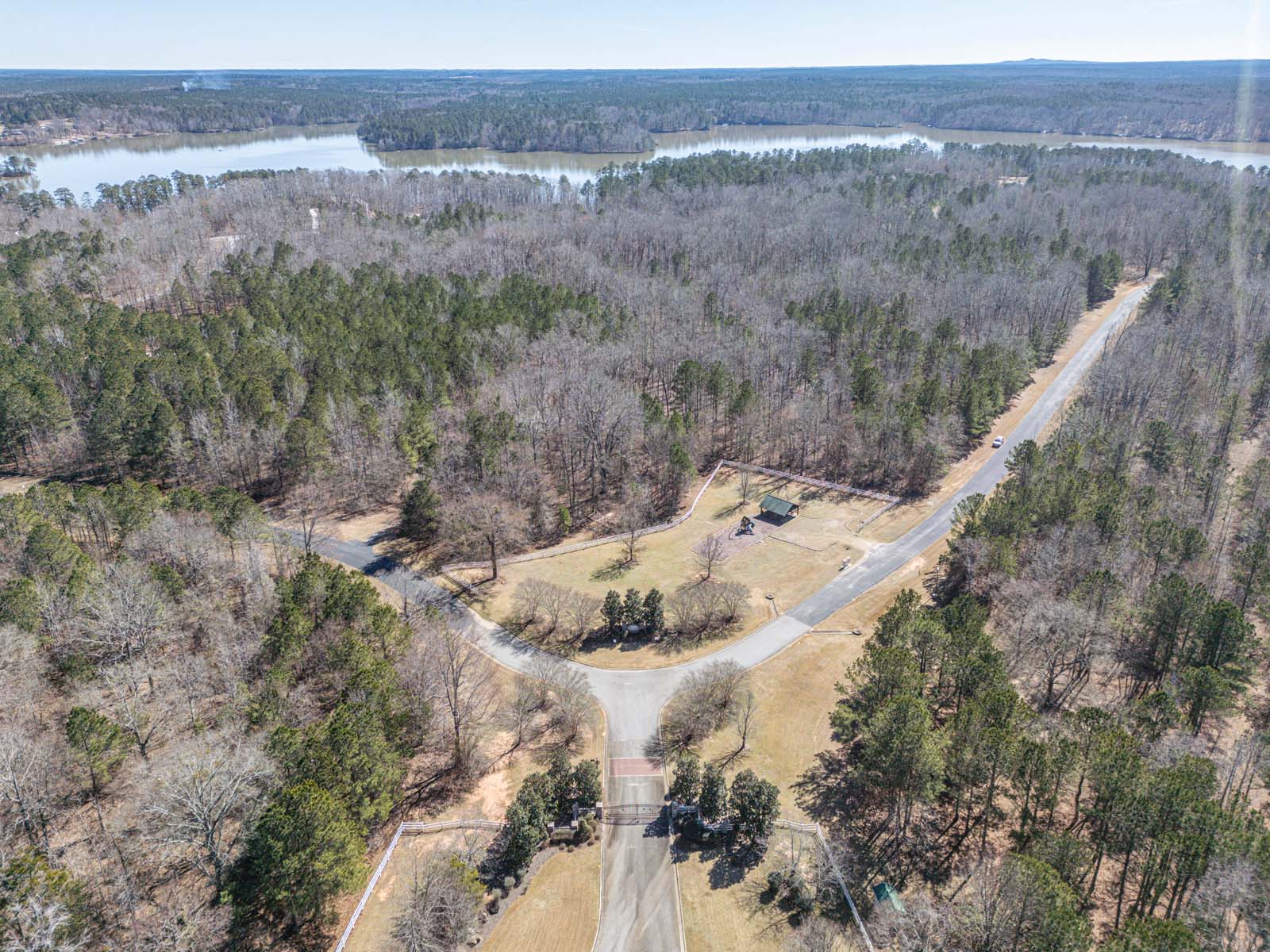 aerial photo of luxury home in Athens, GA