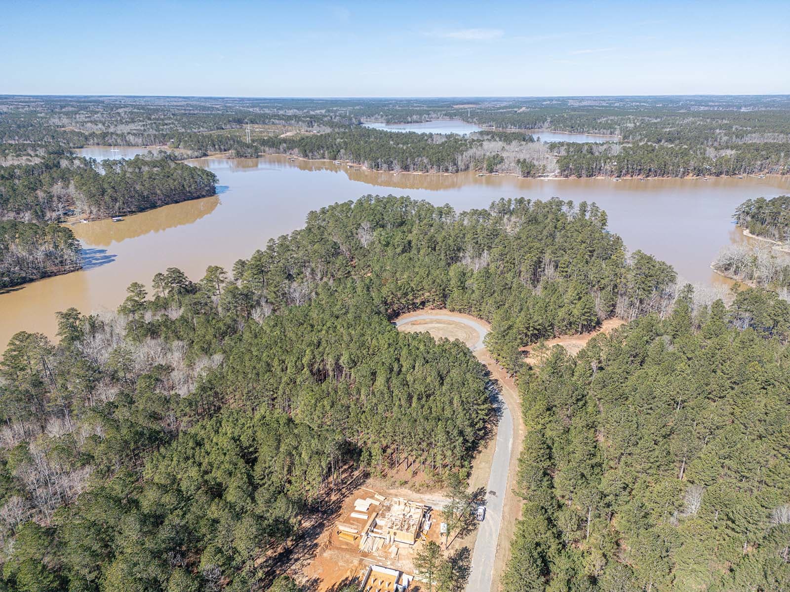 aerial photo of luxury home in Athens, GA